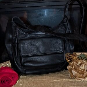 Fossil Black Leather Shoulder Bag